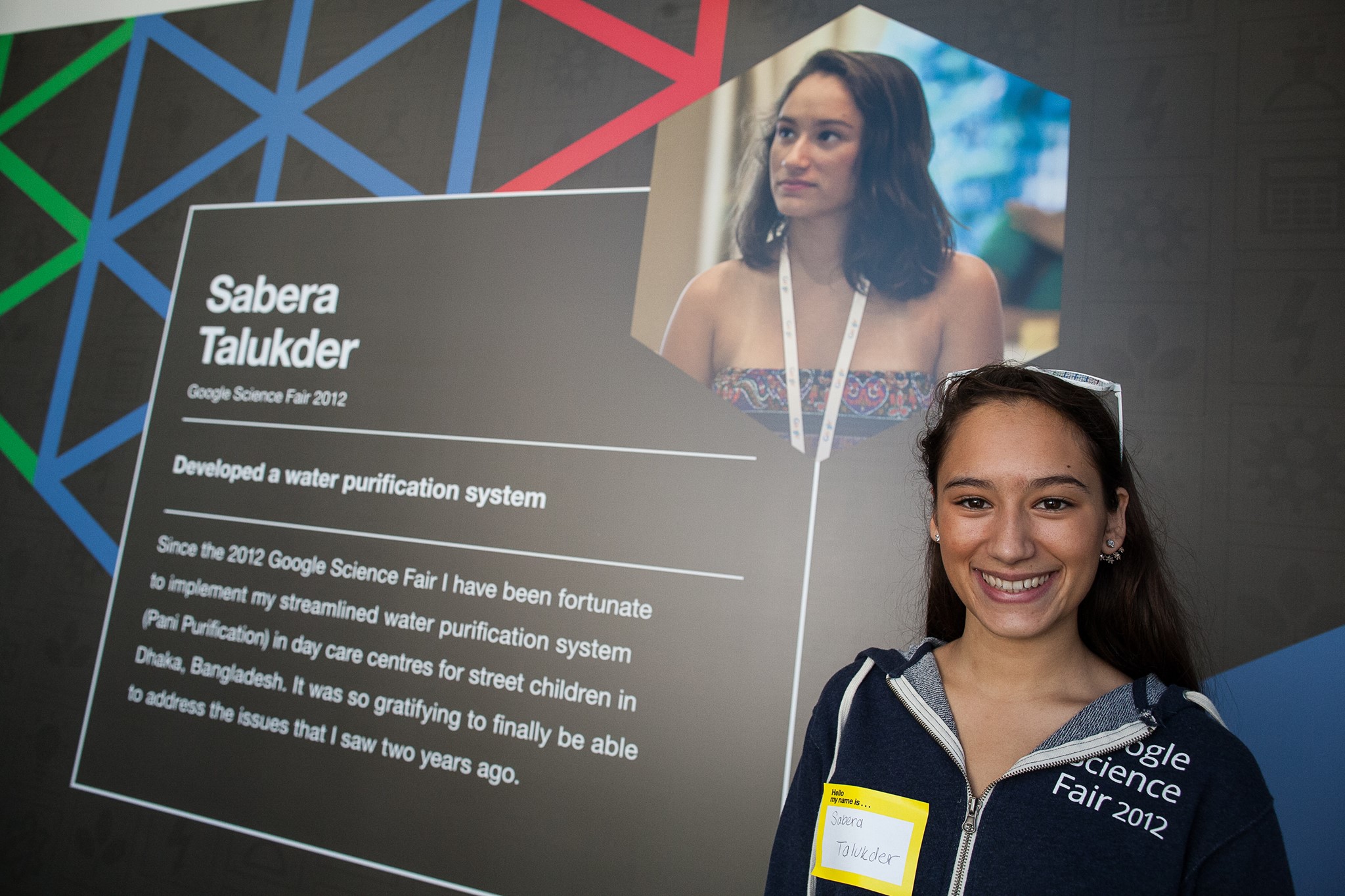 Sabera Talukder visting the Google Science Fair.